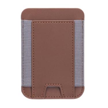 Imagem de Captese MagIT Bolsa carteira unissex de couro sintético, compatível com MagSafe, para iPhone 14 Pro Max/14 Pro/14 Plus/14, iPhone 13 Pro Max/13 Pro/13 e iPhone 12 Series, Marrom claro, Suporte