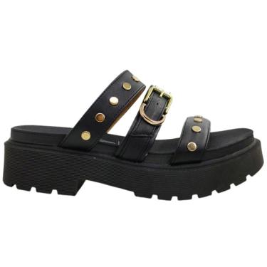 Imagem de Tamanco Feminino Papete Casual Dia a Dia Trabalho Passeio Solado Flatform Tratorado Conforto Vizzano 6499.118