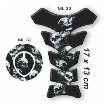 Imagem de Protetor De Tanque Tankpad E Bocal Caveira Skull Dark Preto - Resitank