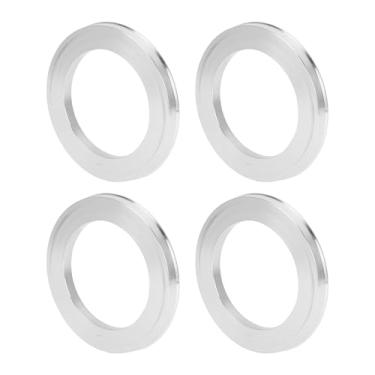 Imagem de INFINAUTO Anéis centralizados no cubo da roda do carro OD 108,1 mm para ID 75,1 mm eixo central de rodas amortecedores Hubrings liga de alumínio tom prata durável