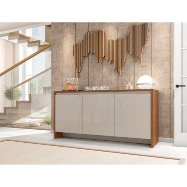 Imagem de Aparador Buffet 160cm Madrid 3 Portas 1 Gaveta Cedro com OffWhite - Rede Móveis