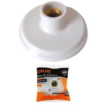 Imagem de Kit 2 Plafon de Plastico Bocal de Porcelana E-27 Foxlux