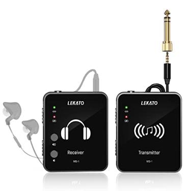 Imagem de LEKATO MS-1 Wireless in Ear Monitor System, 2.4G Stereo in-Ear Monitoring with Wireless Transmitter Receiver Clip On, One to More, Auto-Pairing, Wireless IEM for Studio, Band Rehearsal,S