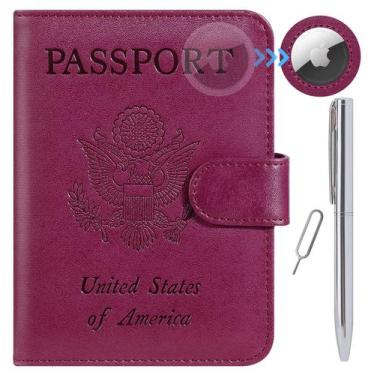 Imagem de Capa Porta-Passaporte com AirTag e Bloqueio RFID - Couro Sintético - A