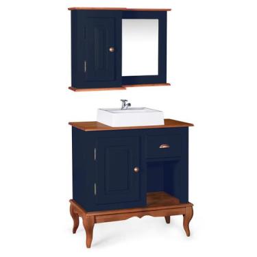 Imagem de Gabinete para Banheiro com Cuba e Armário Espelheira Dália 3064 Linz M