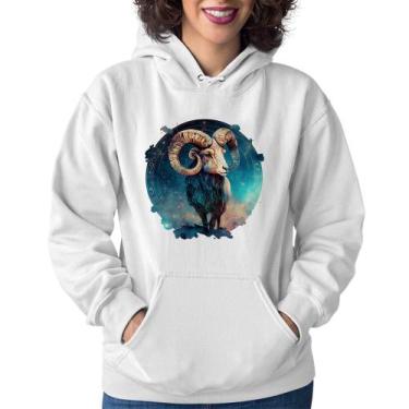 Imagem de Moletom Feminino Áries Sígno - Foca na Moda, Branco, GG