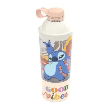 Imagem de Shakeira Vip Stitch Disney 600ml Good Vibes c/ Compartimento - Plasuti