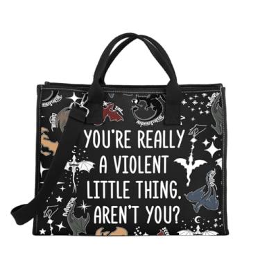 Imagem de BDPWSS Fourth Wing Tote Bag Dragon Rider Fans Gift You're Really A Violent Little Thing Fourth Wings Presente inspirado, Violent Little Thing Blte