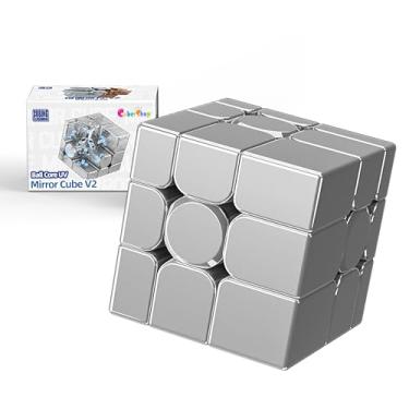 Imagem de CuberShop Moyu Mirror Cube V2 Ball Core 3x3x3 Magnetic Speed Cube, Space Silver, 2025 Super Funny Variant of 3x3 Speed Cube, Silver Color Funny Cubing, Irregular Magic Cube (UV Coated Magic Clothes)