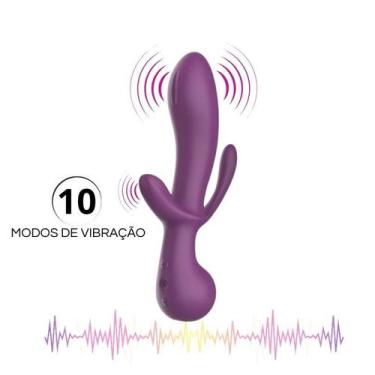 Imagem de Vibrador com Tripla Estimulação e 10 Modos de Vibração Happy  Lovetoys