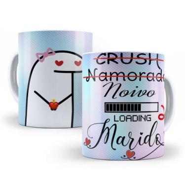 Imagem de Caneca de Cerâmica Branca 325ml Flork Namorados - Mecolour