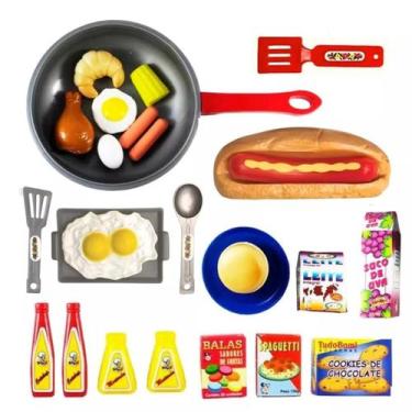 Imagem de Kit Comidinhas Frigideira Cachorro Quente Brinquedo Infantil - Mili Mu