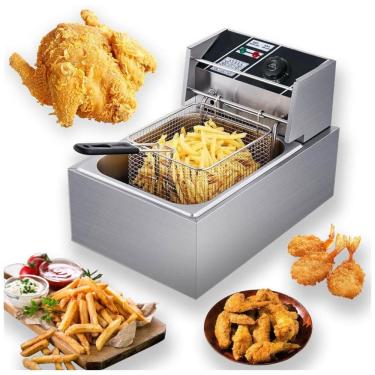 Imagem de Fritadeira Elétrica Profissional 6L em Aço Inoxidável, 2500W 110V, Prata