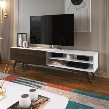 Imagem de Rack para TV até 60 Polegadas 160cm em MDF e Pés em Madeira Maciça Mob