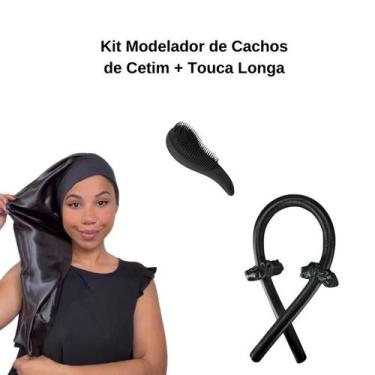 Imagem de Anny Beleza- Kit Touca Longa de Cetim com Faixa - Modelador de Cachos 