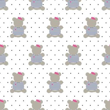 Imagem de Papel De Parede Adesivo Quarto Ursinho Urso 10m