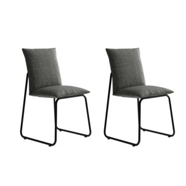 Imagem de Conjunto 2 Cadeiras De Jantar Soft 1750 Carraro Grafite Preto