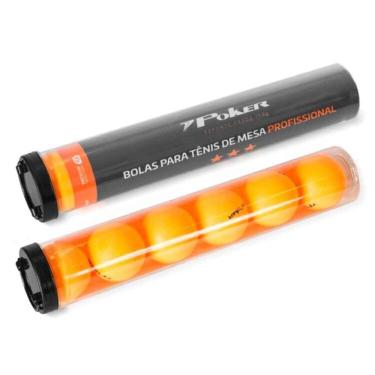 Imagem de Bolas Tenis De Mesa Poker 3 Estrelas 40mm Pote Com 6 Laranja