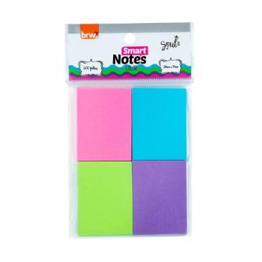 Imagem de Bloco Adesivo de Notas Smart Notes Colorido 38x51mm 200 Folhas BRW
