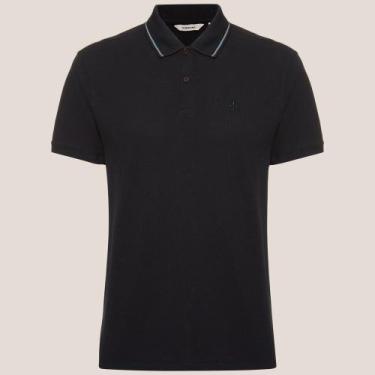 Imagem de Camisa Polo Dudalina Piquet Frisos In25 Preto Masculino, M