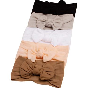 Imagem de Laços de Cabelo Bebê Acessórios Infantil Turbante Kit c/5