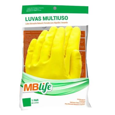 Imagem de Luva de Látex Multiuso P Amarela - MB Life