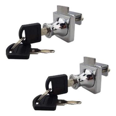 Imagem de 2 Unid Fechadura Simples Vitrine Porta Vidro Rack Pressão Ki