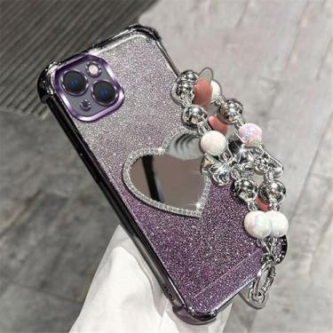 Imagem de HPQWN For Samsung S24FE Bracelet Shockproof Phone Case Mirror Silicon Cover(For Samsung S24FE/3)