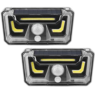 Imagem de Luminaria Solar Parede Arandela Kit 2 Uni Sensor Movimento Presença Bionic Led Spot Lampada Parede