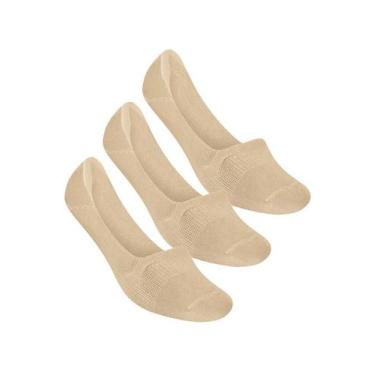 Imagem de Kit de 3 Pares de Meias Selene 7760-001 Sapatilha Invisível, Bege, 5