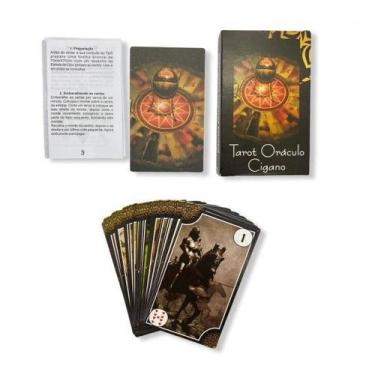 Imagem de Tarot Oráculo Cigano Preto e Laranja 36 Cartas e Manual - Lua Mistica