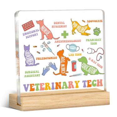 Imagem de Vet Tech Presentes, presentes para veterinários veterinários, placa acrílica, placa, escritório, casa, mesa, decoração, presente de dia dos médicos