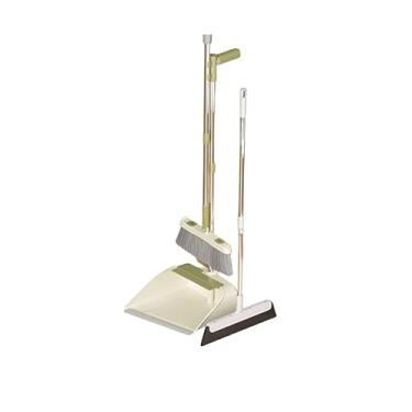 Imagem de SUREK Conjunto moderno de vassoura e pá de lixo para casa com cabo longo autolimpante com dentes de pá de lixo conveniente