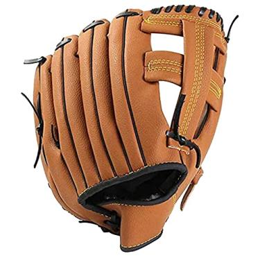 Imagem de Luva de basebol, luva de softball luvas de recetor de beisebol lançador de espessamento de 3 estilos luva de softball com couro PU sólido macio para crianças adolescentes adultos castanho (Colo