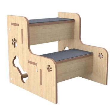 Imagem de Gralara Animais de madeira para animais de estimação Pets Anti -Slip Puppy Stair Gatos macios Rampa para cama alta, para cães mais velhos, cães pequenos