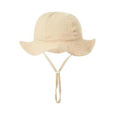 Imagem de Chapéu de Sol Infantil com Aba Grande - Desenho de Ursinho para Bebês,