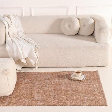 Imagem de HOMEMONDE Tapete de espinha de peixe 0,5 x 1,5 m - tapete de área trançado de algodão reversível para ambientes internos/externos - Ideal para áreas de alto tráfego na sala de estar, cozinha, entrada