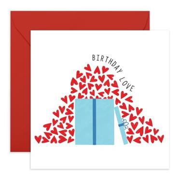 Imagem de "Cartão de amor de aniversário - design bonito em forma de coração, - presentes para ele, ela, parceiro, bebê, cônjuge, namorado, namorada, esposa, marido, mulheres, homens, bebê - doce e romântico