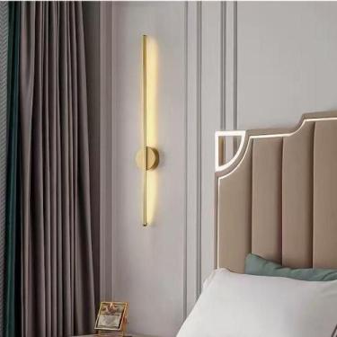 Imagem de Luminária de Parede Interna Arandela LED 14W Linea Dourada Moderna com