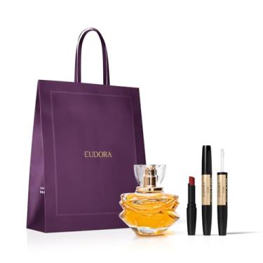 Imagem de Combo Presente Eudora Magnific Audaz Eau de Parfum 75ml + Batom Duo Glam1,8g + Sacola M
