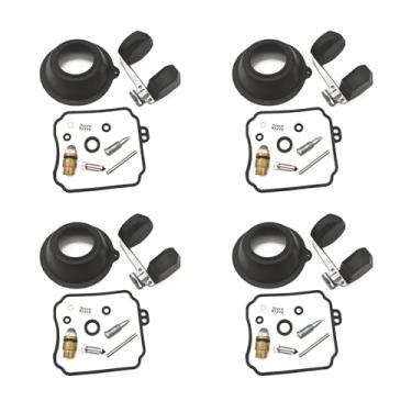 Imagem de Kit de reparo de carburador flutuante e junta de agulha flutuante de diafragma a vácuo para YAMAHA XV250 Virago XVS650 V-STAR XV XVS 250 650 (4 conjuntos)