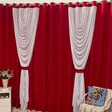 Imagem de Cortina Dinamo 3 Metros Sala Quarto Para Varão - Vermelha - Casa Show 