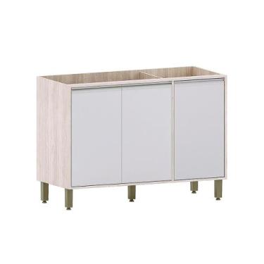 Imagem de Balcão de Pia sem Tampo para Cozinha 120cm 3 Portas Art Luciane Móveis