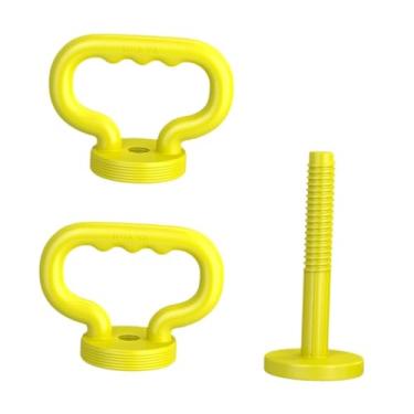 Imagem de simhoa 2x Kettlebell ajustável lida com Kettlebell agarra conversores multifuncionais de fitness halteres para academia de concorrência ao ar livre, Amarelo