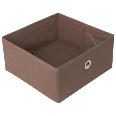 Imagem de Caixa Organizadora 28x14x28 Puxador Ilhós - Organicanto, Marrom