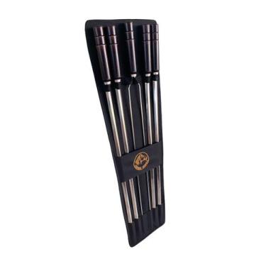 Imagem de Kit 5 Espetos Artesanais de Inox P/ Churrasco Com Capa - FD