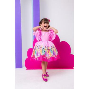 Imagem de Vestido Temáticos Kids Princesas Rosa Luxo Aniversário - tematicos, 3,