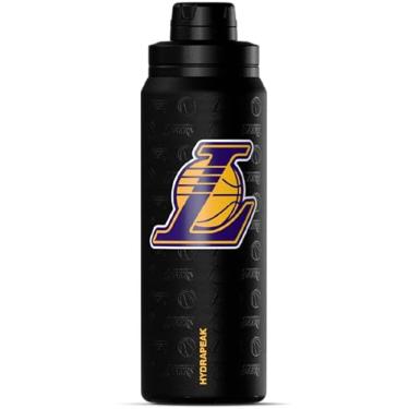 Imagem de Hydrapeak Garrafa de água ativa oficialmente licenciada pela NBA Los Angeles Lakers de 737 g com tampa e alça reutilizável de aço inoxidável com isolamento de parede dupla, presente esportivo