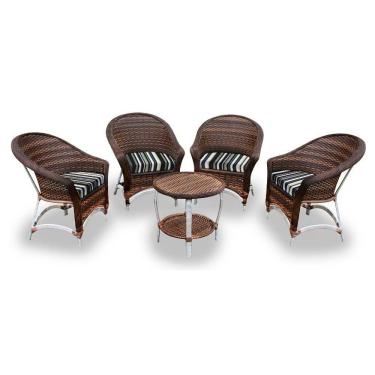 Imagem de Conjunto De Poltronas Alumínio 4 Poltronas + 1 Mesa Centro