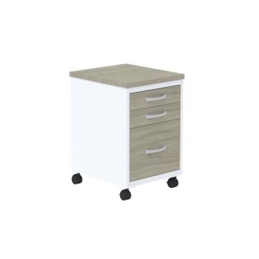 Imagem de Gaveteiro Volante 3 Gavetas Gvps03p25tub Nogueira Casablanca/branco